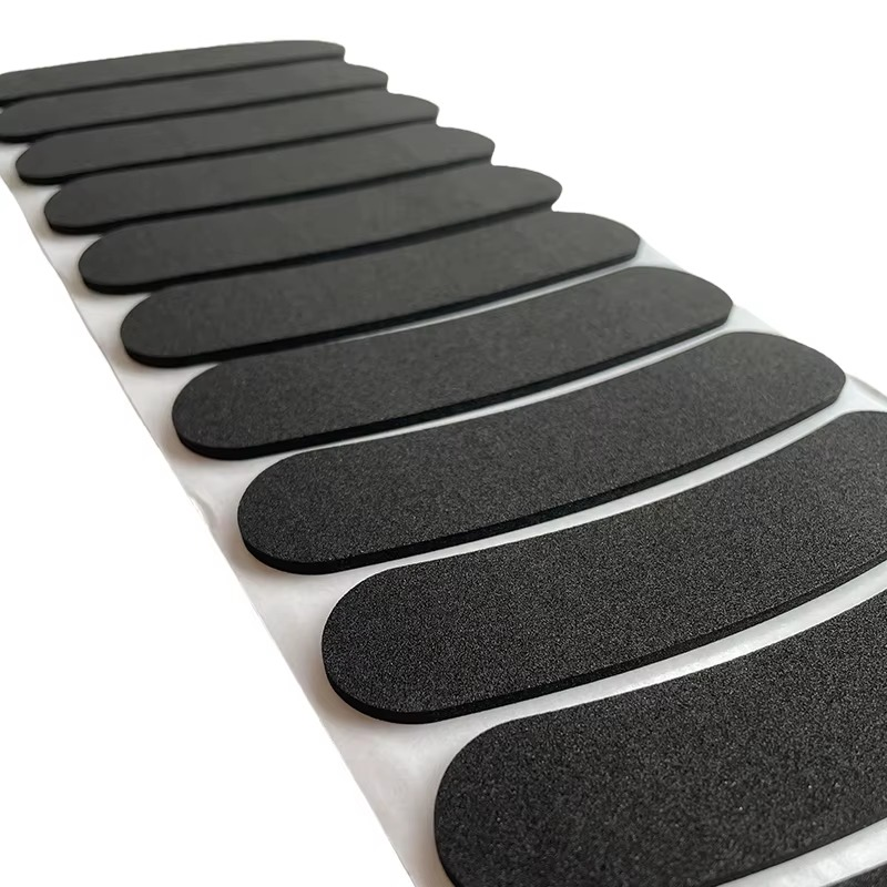 Long strip black foam anti-slip pads with adhesive backing